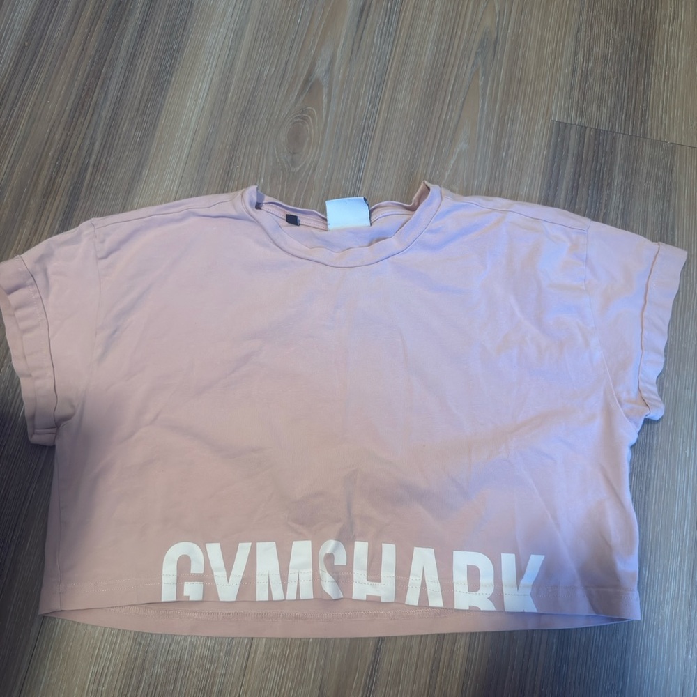Gymshark Light Pink Cropped Workout Activewear Tee No flaws